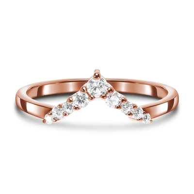 แหวนหมั้นเพชรคนดังสำหรับผู้หญิง 14K Rose Real Diamond Jewellery