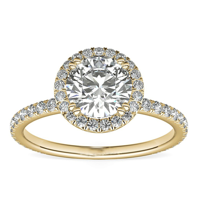 แหวนหมั้นเพชร Gia สุดหรูสำหรับผู้หญิงในแหวนหมั้นทองคำแท้ 14k เพชรขนาดใหญ่