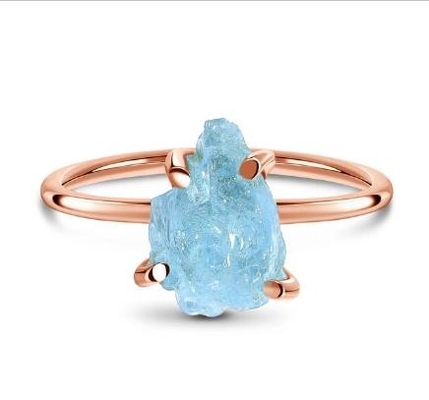 Art Unique 925 Sterling Silver Natural Blue Raw Moonstone Ring การออกแบบเครื่องประดับมูนสโตน