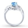 Girls Diamond Accents Blue Topaz Ring With 925 Sterling Silver