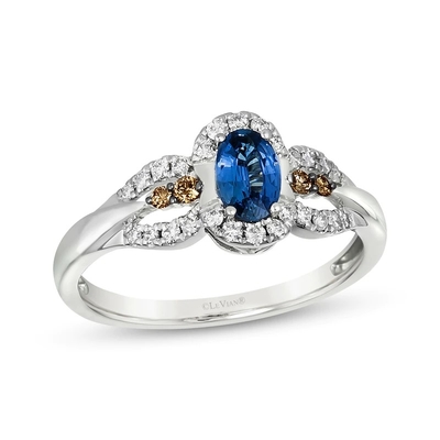 แหวนไพลินทรงรี Le Vian 1/5 Cttw Diamonds 14K Vanilla Gold