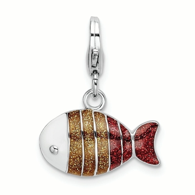 925 เงินสเตอร์ลิง Lobster Clasp เคลือบปลา Charm สร้อยคอจี้ Sea Life Fine เครื่องประดับสำหรับของขวัญผู้หญิงสำหรับเธอ
