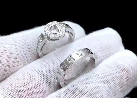 แหวนอัญมณีทองคำแท้ 18K 0.48ct สำหรับ Promise ความกว้าง 4mm-6mm