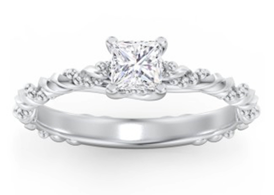 ปริ๊นเซ Cut Real Diamond Jewellery แหวนบิดเชือกสไตล์ 6 × 6mm ขนาด OEM