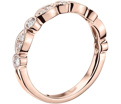 เครื่องประดับ Rose Gold เครื่องประดับ 14K แหวนหมั้นเพชรธรรมชาติ Round Cut