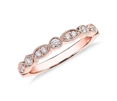 เครื่องประดับ Rose Gold เครื่องประดับ 14K แหวนหมั้นเพชรธรรมชาติ Round Cut