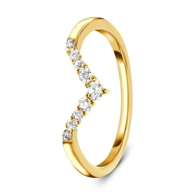 แหวนหมั้นเพชรคนดังสำหรับผู้หญิง 14K Rose Real Diamond Jewellery