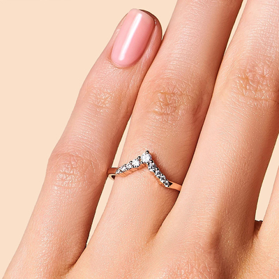 แหวนหมั้นเพชรคนดังสำหรับผู้หญิง 14K Rose Real Diamond Jewellery