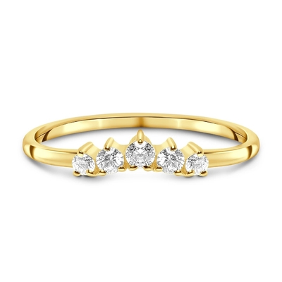 แหวนแต่งงานเพชรเจียระไนแท้ 14K Rose Gold Jewelry