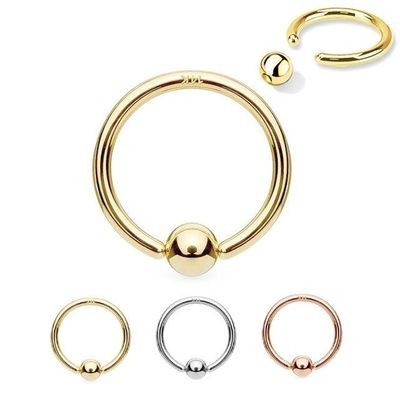 จุกนมแหวนเจาะเครื่องประดับ 14K ทอง Hoop กระดูกอ่อนจมูกคิ้วริมฝีปาก