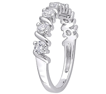 7 Pcs 3mm Round Brilliant Cut Real ของแท้เพชร Moissanite แหวนหมั้นสีขาว 18k Gold Ring