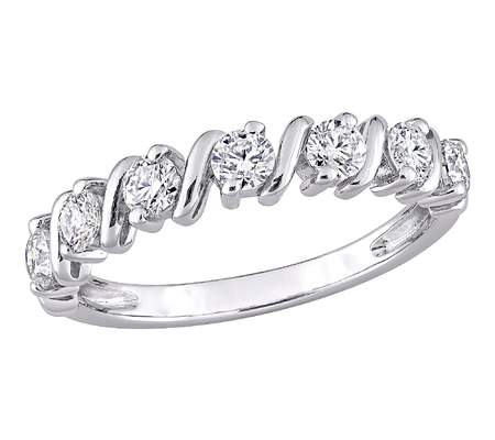 7 Pcs 3mm Round Brilliant Cut Real ของแท้เพชร Moissanite แหวนหมั้นสีขาว 18k Gold Ring