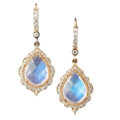 925 เงินสเตอร์ลิงเครื่องประดับหินธรรมชาติ Hexagon Cut Blue Rainbow Moonstone ต่างหูสตั๊ด