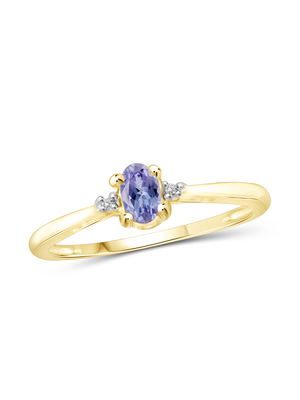 0.25 กะรัต Tanzanite 0.925 แหวนเงินประดับเพชรสีขาว – แหวนอัญมณีที่มีสารก่อภูมิแพ้