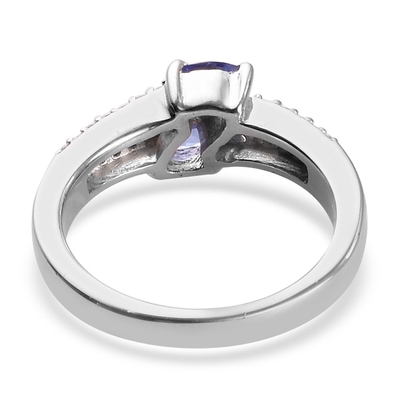 0.25 กะรัต Tanzanite 0.925 แหวนเงินประดับเพชรสีขาว – แหวนอัญมณีที่มีสารก่อภูมิแพ้