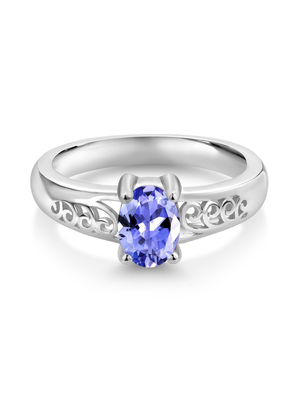 0.25 กะรัต Tanzanite 0.925 แหวนเงินประดับเพชรสีขาว – แหวนอัญมณีที่มีสารก่อภูมิแพ้
