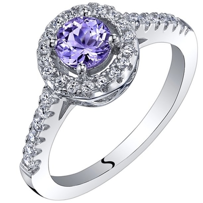 Jewellers Club 1/4 กะรัต T.G.W. แหวนเงินสเตอร์ลิงแทนซาไนท์และเพชรสีขาว