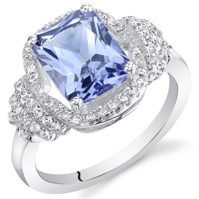 Jewellers Club 1/4 กะรัต T.G.W. แหวนเงินสเตอร์ลิงแทนซาไนท์และเพชรสีขาว