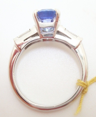 แหวนทองคำขาว 14k แทนซาไนท์ธรรมชาติแท้ประดับเพชร
