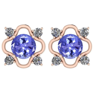 0.5 กะรัตสาขาออกแบบดอกไม้ JewellersClub Tanzanite Ring เครื่องประดับแหวนเงินสเตอร์ลิงประดับเพชรสีขาว