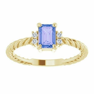 Gem Stone King 1.05 Ct 7x5mm Oval Tanzanite White Create Sapphire 925 Silver Ring
