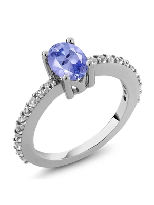 Jewellers Club Tanzanite Ring เครื่องประดับหินเกิดพร้อมเพชรสีขาว