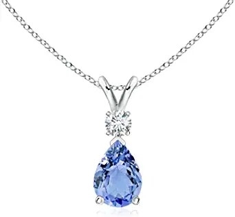 สร้อยคอจี้หัวใจอินฟินิตี้แทนซาไนท์ธรรมชาติ เพชรเงินแท้ 14K