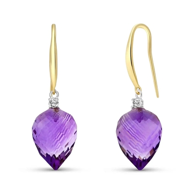เครื่องประดับ Mythos Claw Amethyst Silver Drop Earrings สำหรับผู้หญิง