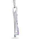 1/3 กะรัต ที.ดับบลิว. สร้อยคอพร้อมจี้ Amethyst 7-Stone Journey ในเงินสเตอร์ลิง