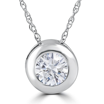 อิมพีเรียล 1 / 6Ct TDW Diamond 10k Rose Gold Round Diamond Halo Pendant Necklace