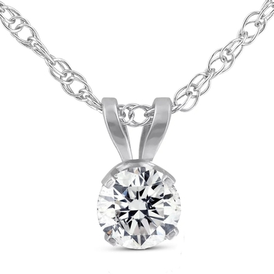สร้อยคอพร้อมจี้เพชรทรงกลม 1/5 กะรัต ตัวเรือนไวท์โกลด์ 14K