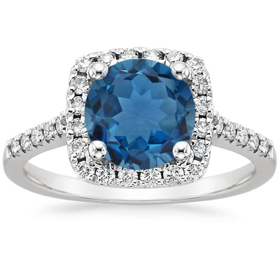 Girls Diamond Accents Blue Topaz Ring With 925 Sterling Silver