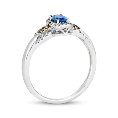 แหวนไพลินทรงรี Le Vian 1/5 Cttw Diamonds 14K Vanilla Gold
