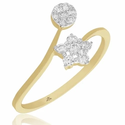 แหวนเพชร 0.20 CTS-แหวนหมั้นรูปดาวทองคำขาว 9K