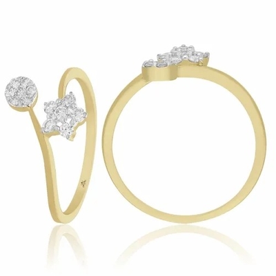 แหวนเพชร 0.20 CTS-แหวนหมั้นรูปดาวทองคำขาว 9K