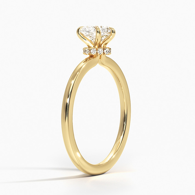 Secret Halo Diamond แหวนหมั้นที่สง่างามมีรัศมีที่ซ่อนอยู่