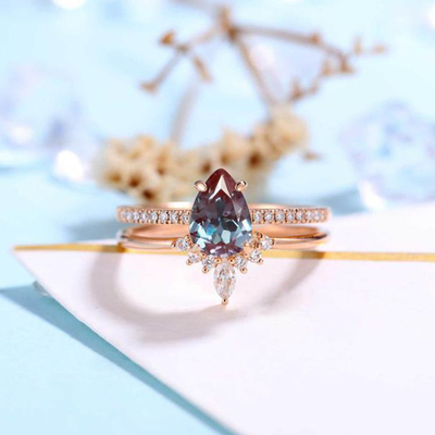 สไตล์ใหม่ 925 เงินสเตอร์ลิง Cubic Zircon CZ เครื่องประดับ Halo CZ แหวน Alexandrite แหวน