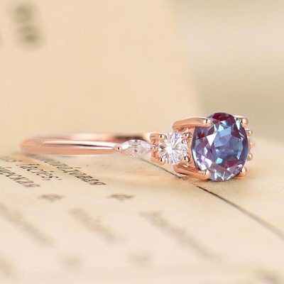 แหวนหมั้นสุดหรูทรงหยดน้ำ Moonstone Ring Moon Stone แหวนหมั้น Womens