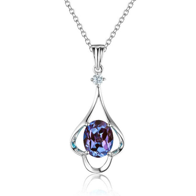 925 เงินสเตอร์ลิงเปลี่ยนสี Alexandrite จี้สร้อยคอ Alexandrite ที่ไม่ซ้ำใครสำหรับผู้หญิง
