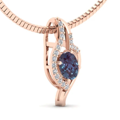 925 เงินสเตอร์ลิงเปลี่ยนสี Alexandrite จี้สร้อยคอ Alexandrite ที่ไม่ซ้ำใครสำหรับผู้หญิง