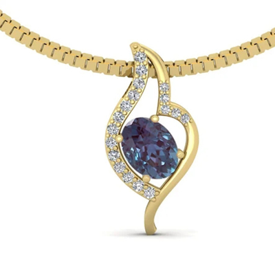925 เงินสเตอร์ลิงเปลี่ยนสี Alexandrite จี้สร้อยคอ Alexandrite ที่ไม่ซ้ำใครสำหรับผู้หญิง