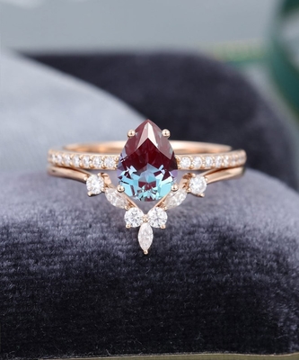 Round Cut 1CT Center Synthetic Alexandrite Bezel Solitaire 14k White Gold Pendants สร้อยคอสร้อยคอจี้ Alexandrite