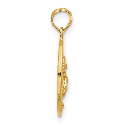 10k Yellow Gold Dolphin Charm สร้อยคอจี้ปลา Sea Life Fine เครื่องประดับสำหรับผู้หญิงของขวัญสำหรับเธอ