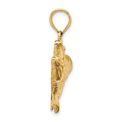 10k Yellow Gold Dolphin Charm สร้อยคอจี้ปลา Sea Life Fine เครื่องประดับสำหรับผู้หญิงของขวัญสำหรับเธอ