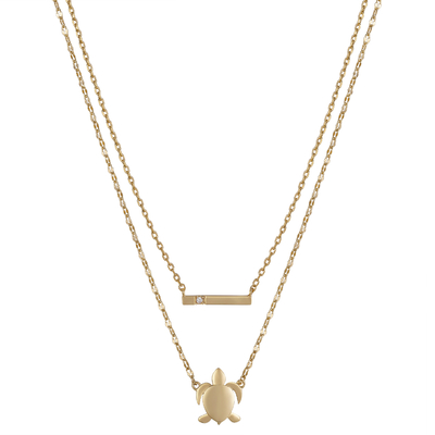 กะรัตในกะรัต 14K สีเหลืองทอง Double Dolphin Circle จี้ Charm พร้อมสร้อยคอโซ่เชือกเชือกสีเหลืองทอง 10K น้ำหนักเบา