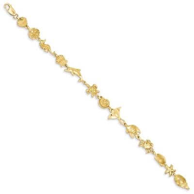 Ross-Simons สร้อยข้อมือ Sea Life Bolo สีเงินสามโทน