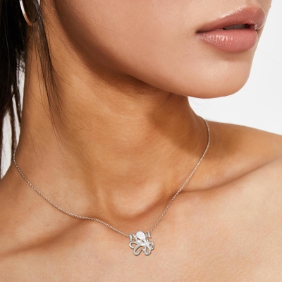 925 เงินสเตอร์ลิงชุบทอง Cubic Zirconia Cz Seahorse 18 นิ้วสร้อยคอสร้อยคอจี้ Charm Sea Life
