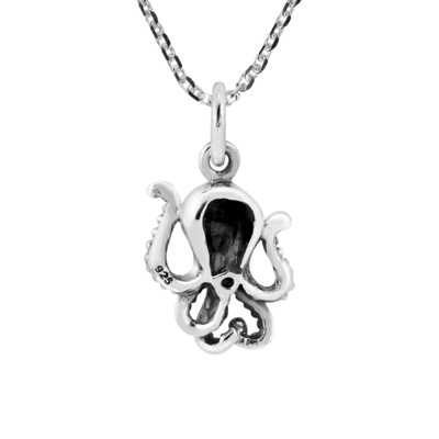 สร้อยคอจี้เงินสเตอร์ลิง Octopus ทะเลมหัศจรรย์เครื่องประดับชีวิตทะเลสำหรับคนรักมหาสมุทร