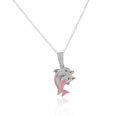 925 เงินสเตอร์ลิง Lobster Clasp เคลือบปลา Charm สร้อยคอจี้ Sea Life Fine เครื่องประดับสำหรับของขวัญผู้หญิงสำหรับเธอ