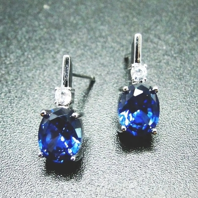 สีเขียว Spinels Cubic Zircon แหวนต่างหูเงินแท้ 925 ชุดเครื่องประดับแฟชั่น